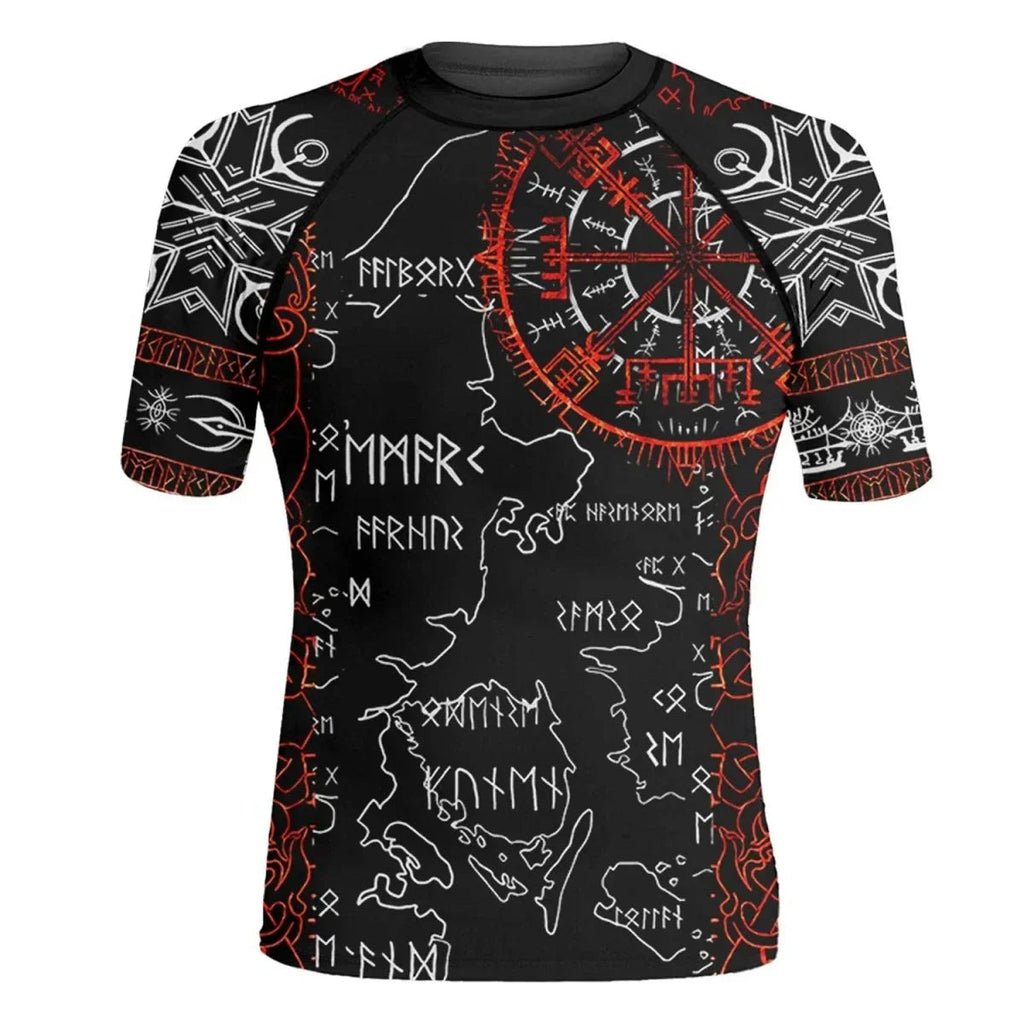 Sol Rune Viking Compass Men's Short Sleeve Rash Guard