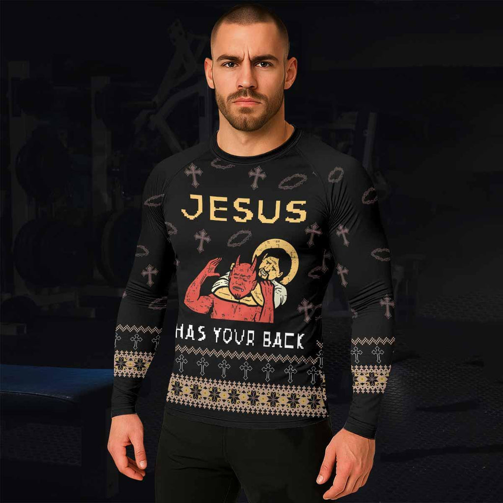 Jesus Has Your Back Rash Guard