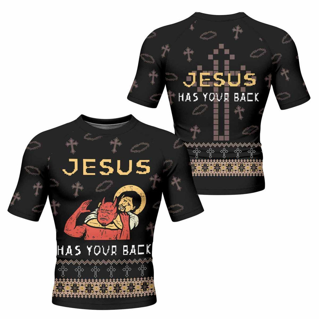 Jesus Has Your Back Rash Guard