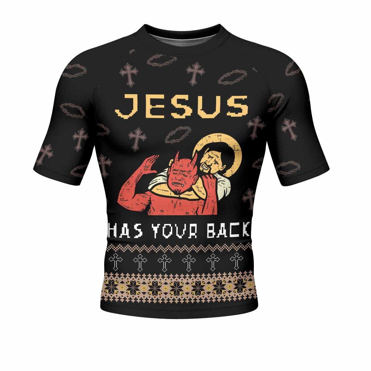 Jesus Has Your Back Rash Guard
