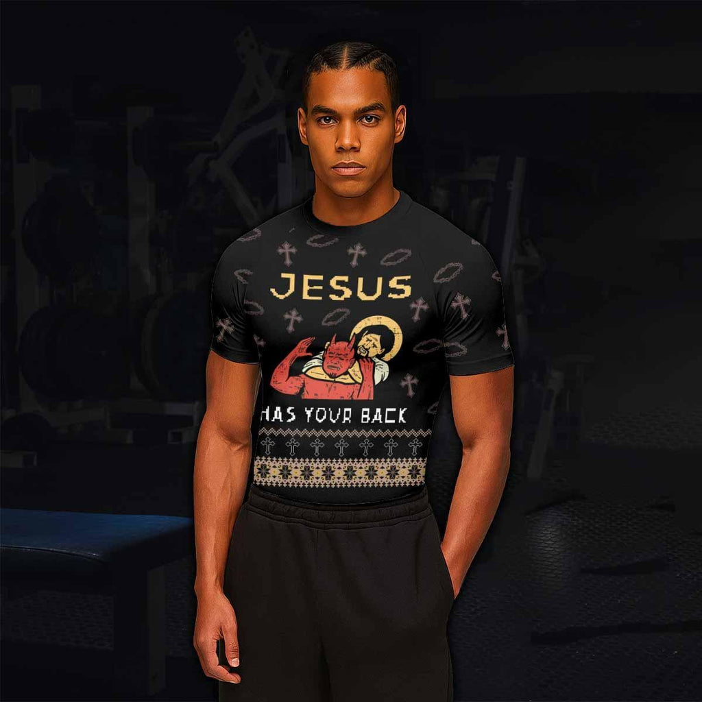 Jesus Has Your Back Rash Guard