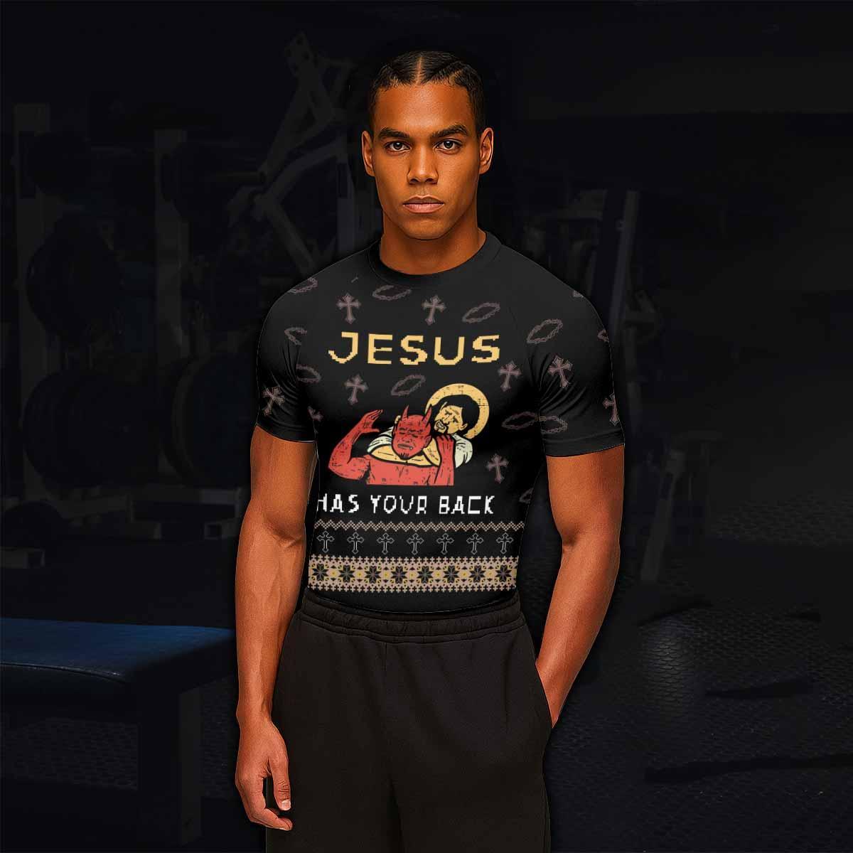 Jesus Has Your Back Rash Guard