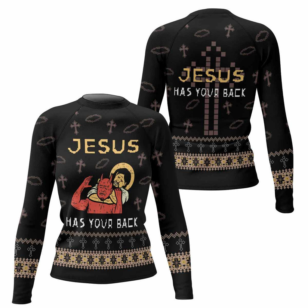Jesus Has Your Back Rash Guard