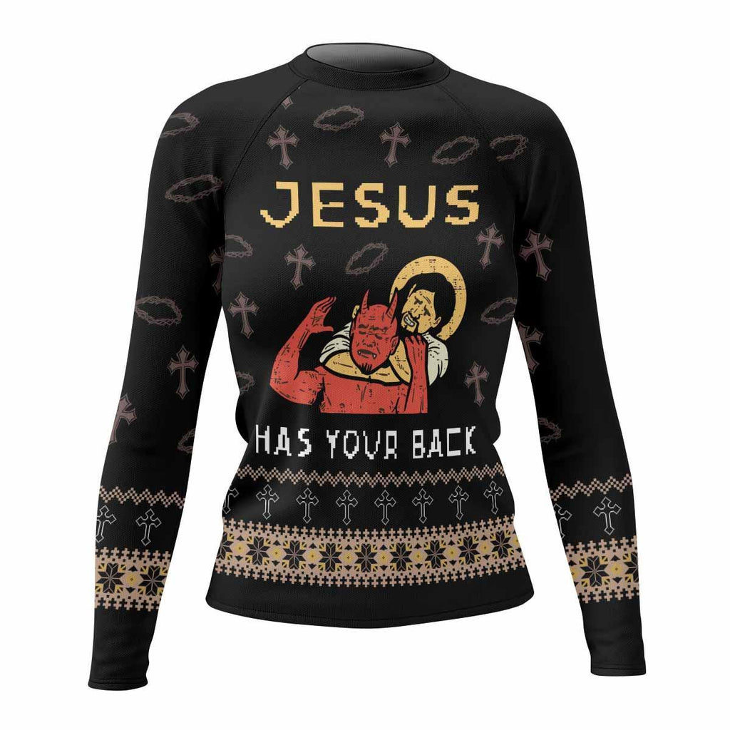 Jesus Has Your Back Rash Guard