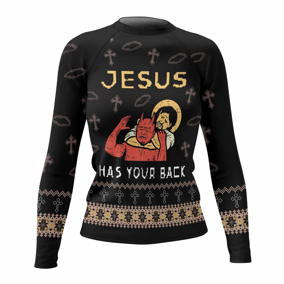 Jesus Has Your Back Rash Guard
