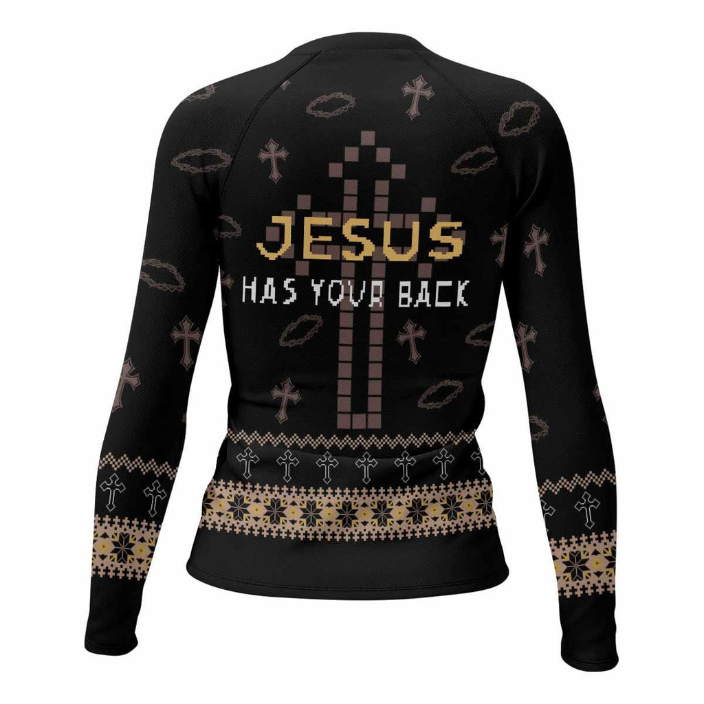 Jesus Has Your Back Rash Guard