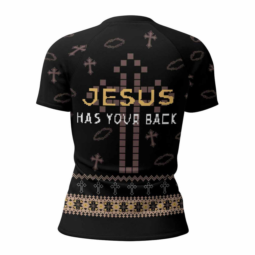 Jesus Has Your Back Rash Guard