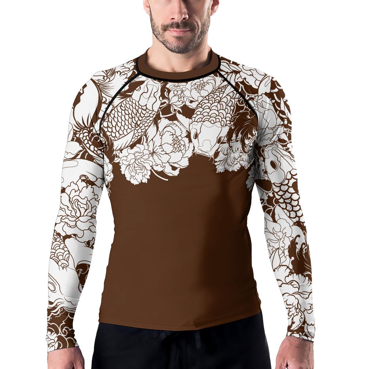 Rashninja Ranked Japanese Koi Fish Men's Long Sleeve Rash Guard