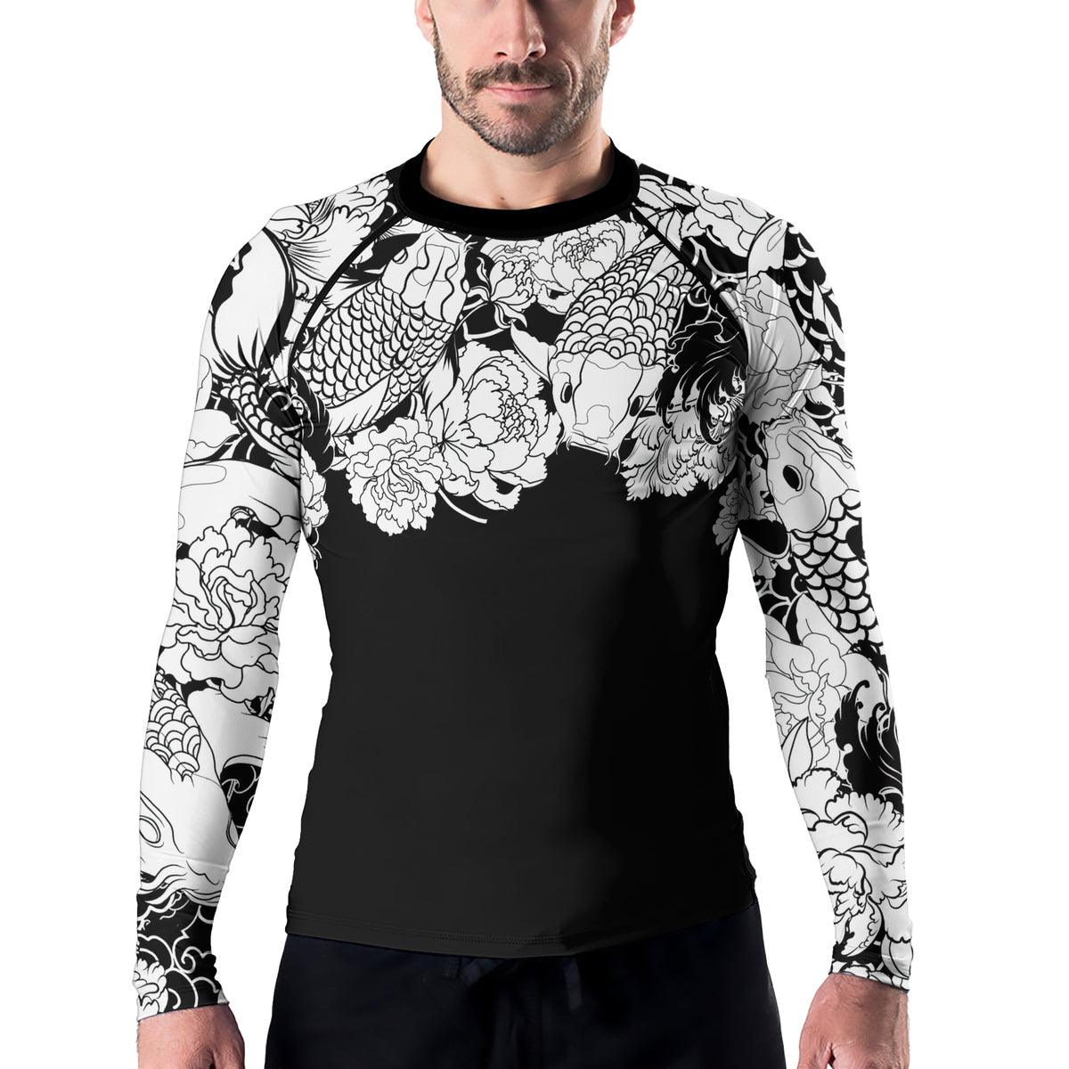 Rashninja Ranked Japanese Koi Fish Men's Long Sleeve Rash Guard