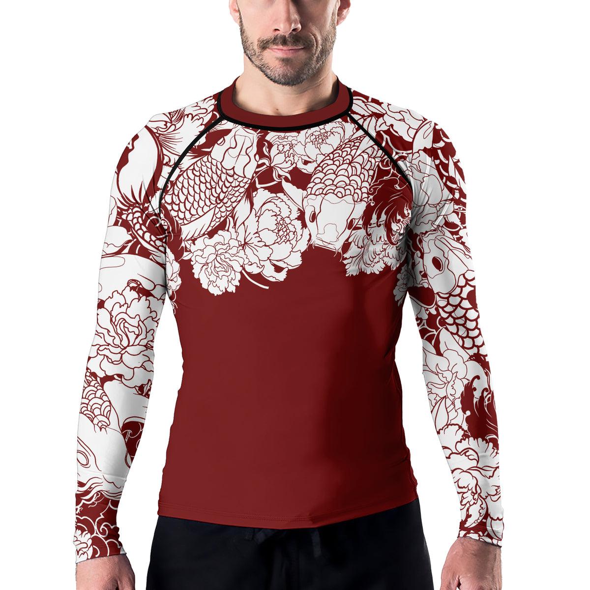 Rashninja Ranked Japanese Koi Fish Men's Long Sleeve Rash Guard