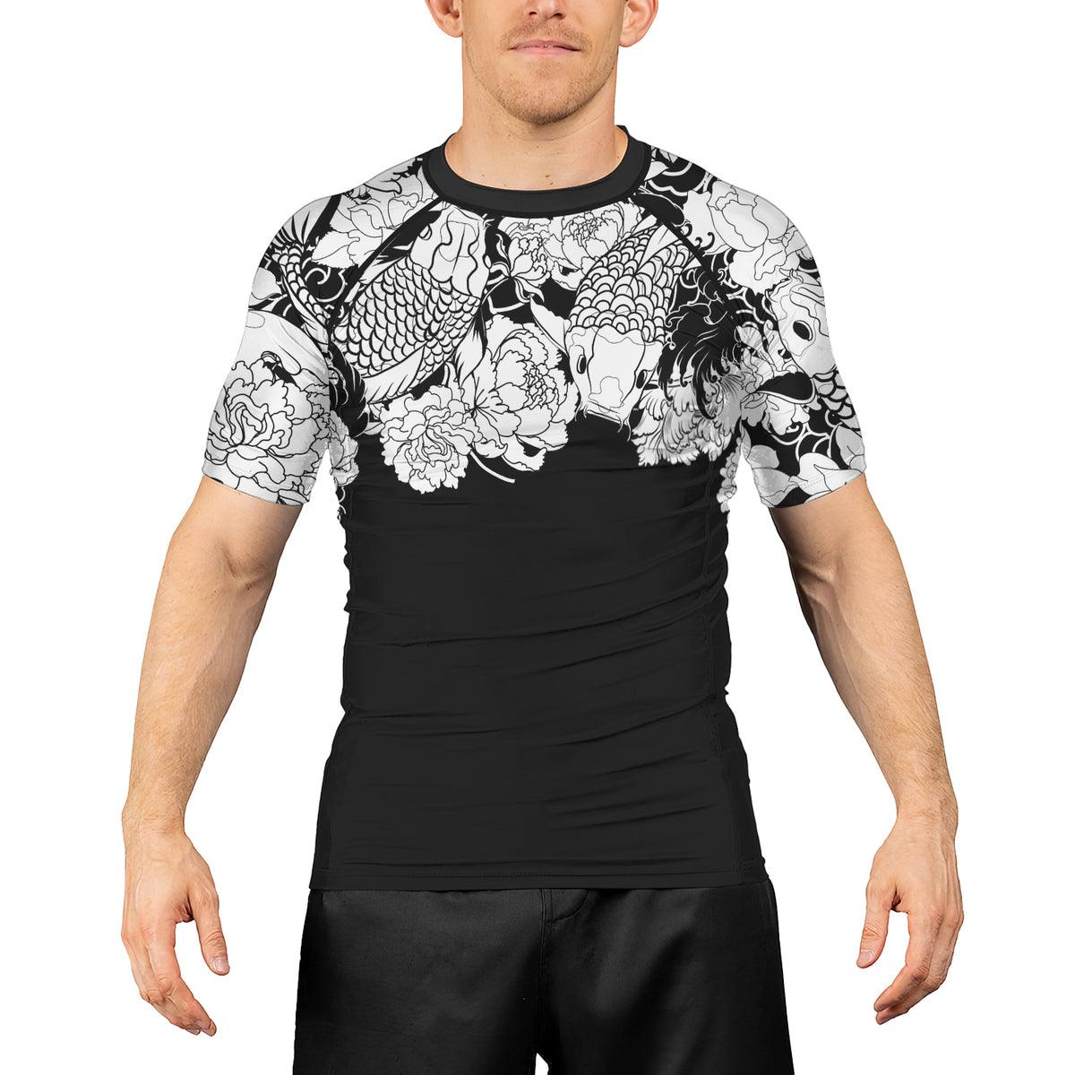 Rashninja Ranked Japanese Koi Fish Men's Short Sleeve Rash Guard
