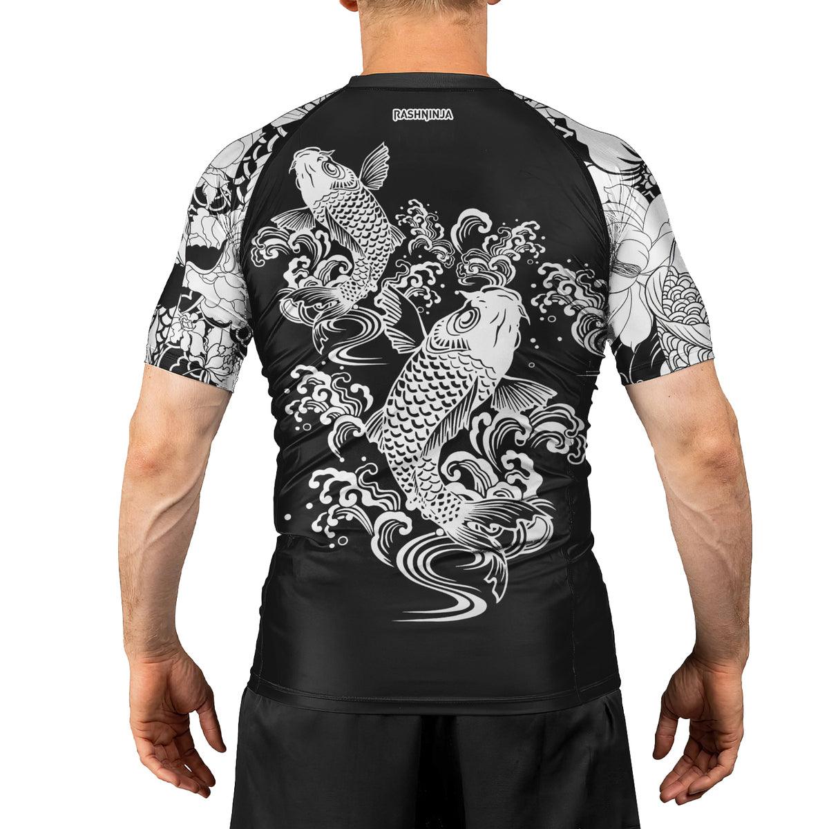 Rashninja Ranked Japanese Koi Fish Men's Short Sleeve Rash Guard