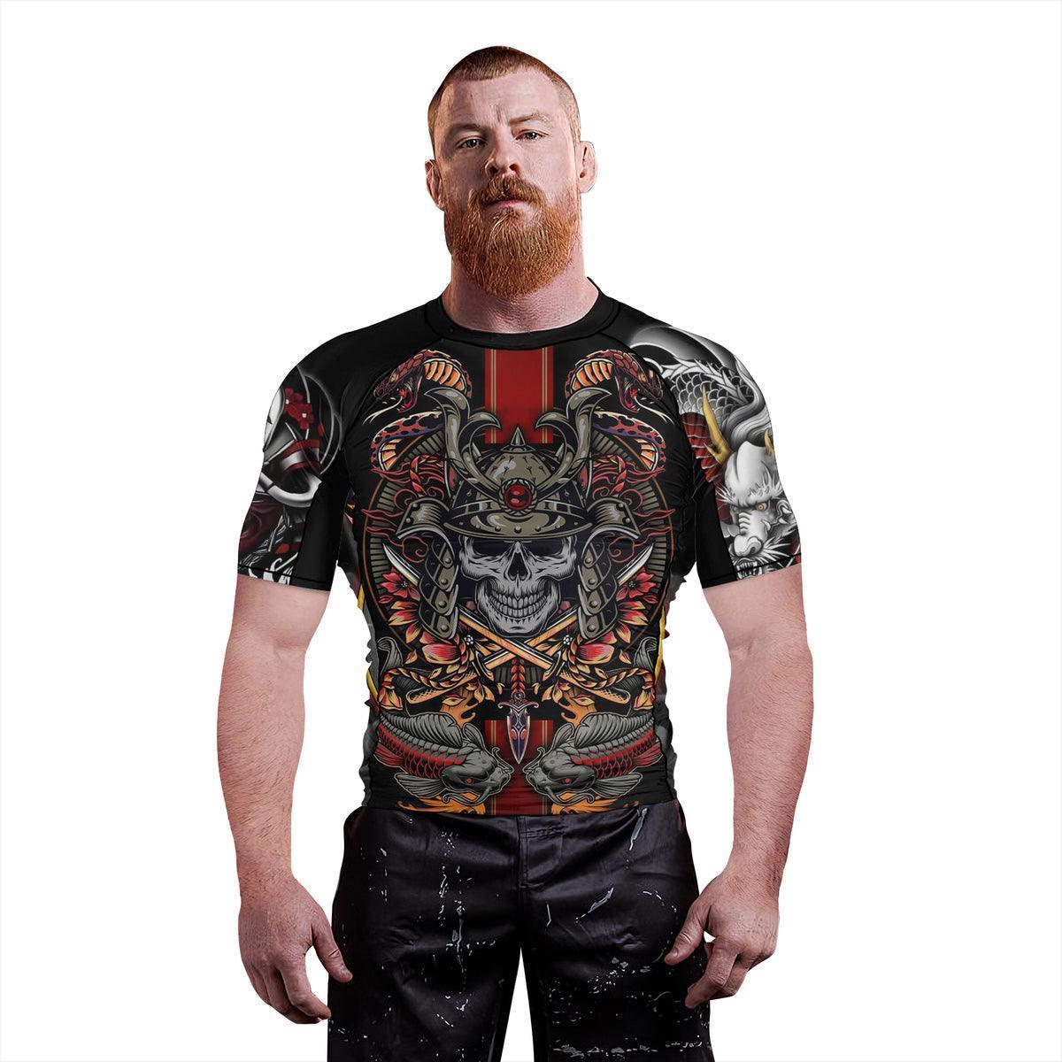 Samurai & Carps Men's Short Sleeve Rash Guard