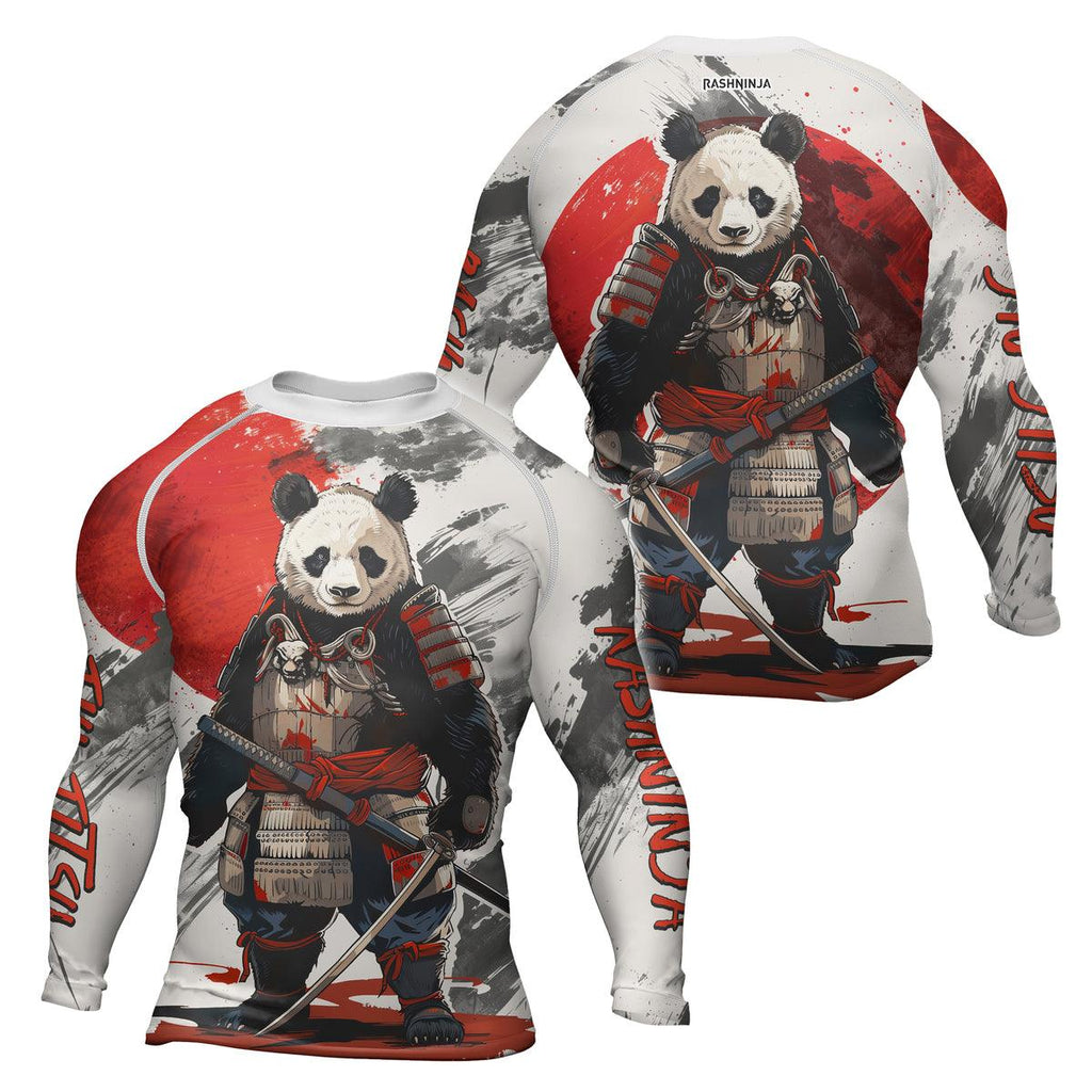 Rashninja Panda Samurai Armor Men's Long Sleeve Rash Guard