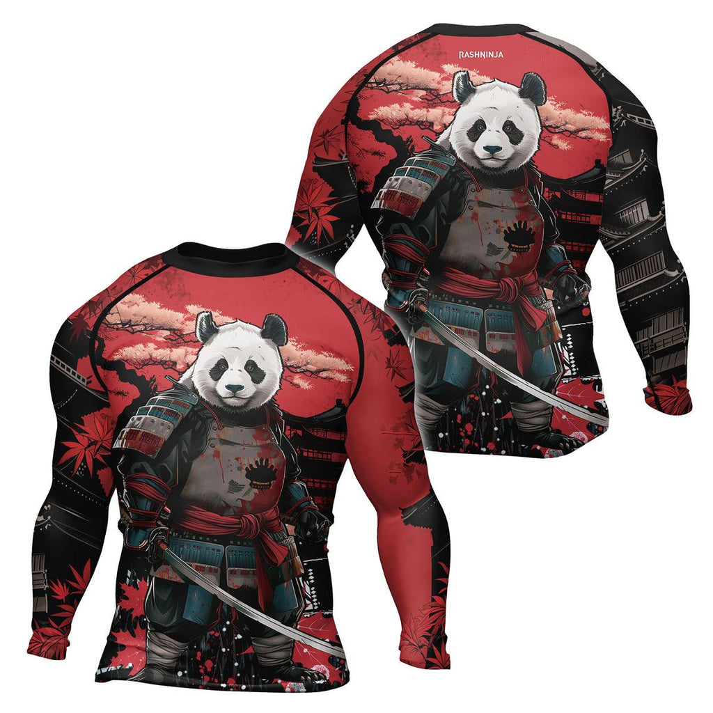 Rashninja Panda Samurai Legend Men's Long Sleeve Rash Guard