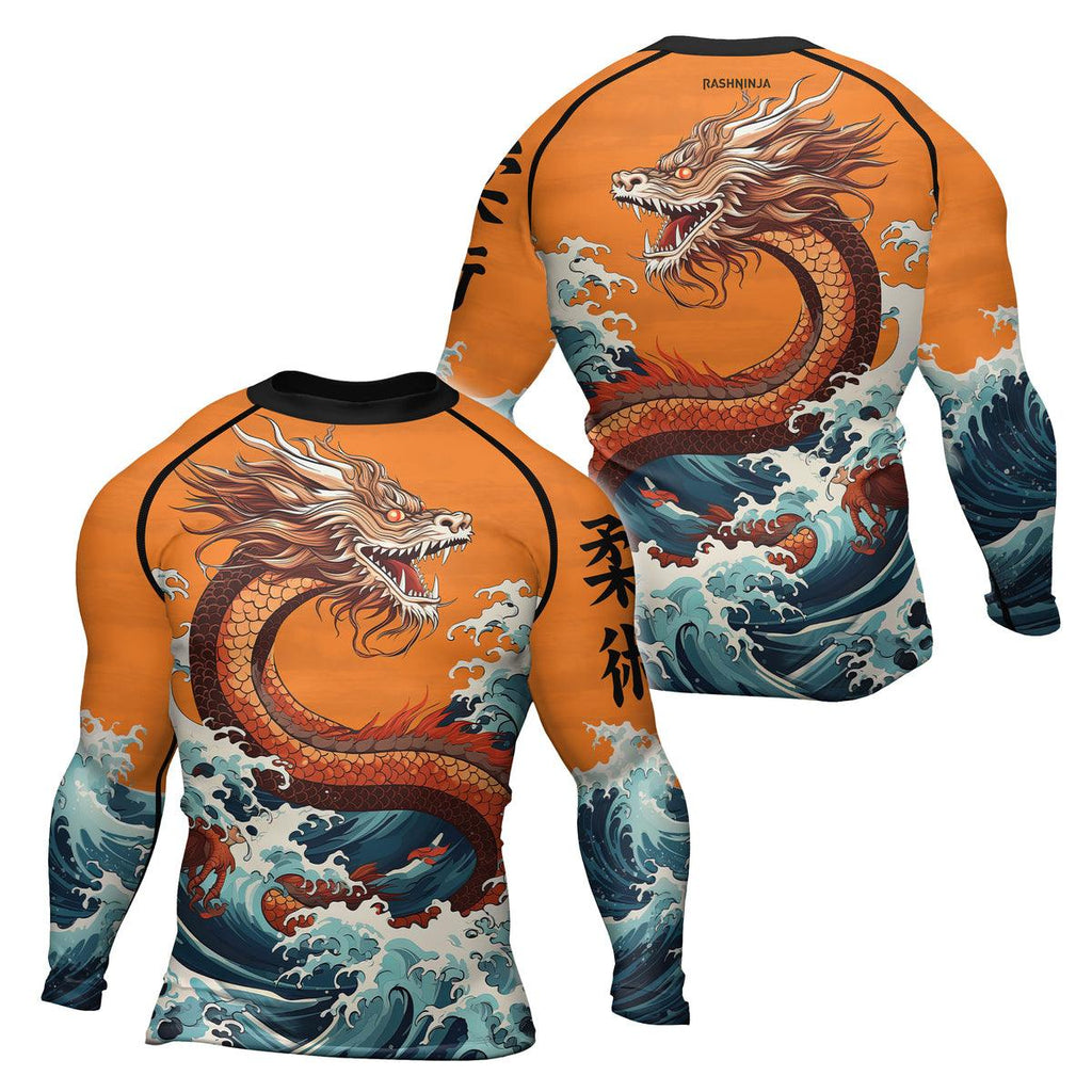 Rashninja Mythical Majesty Dragon Men's Long Sleeve Rash Guard