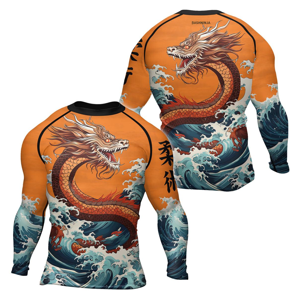 Rashninja Mythical Majesty Dragon Men's Long Sleeve Rash Guard