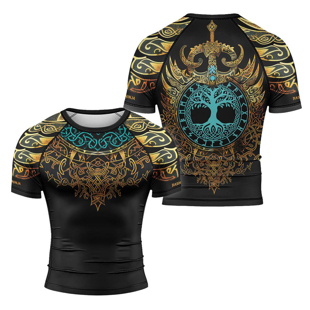Rashninja Roots of Wisdom Men's Short Sleeve Rash Guard