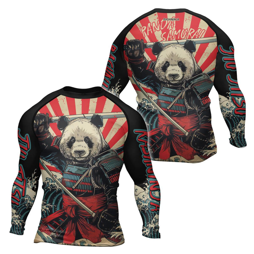 Rashninja Panda Samurai Men's Long Sleeve Rash Guard