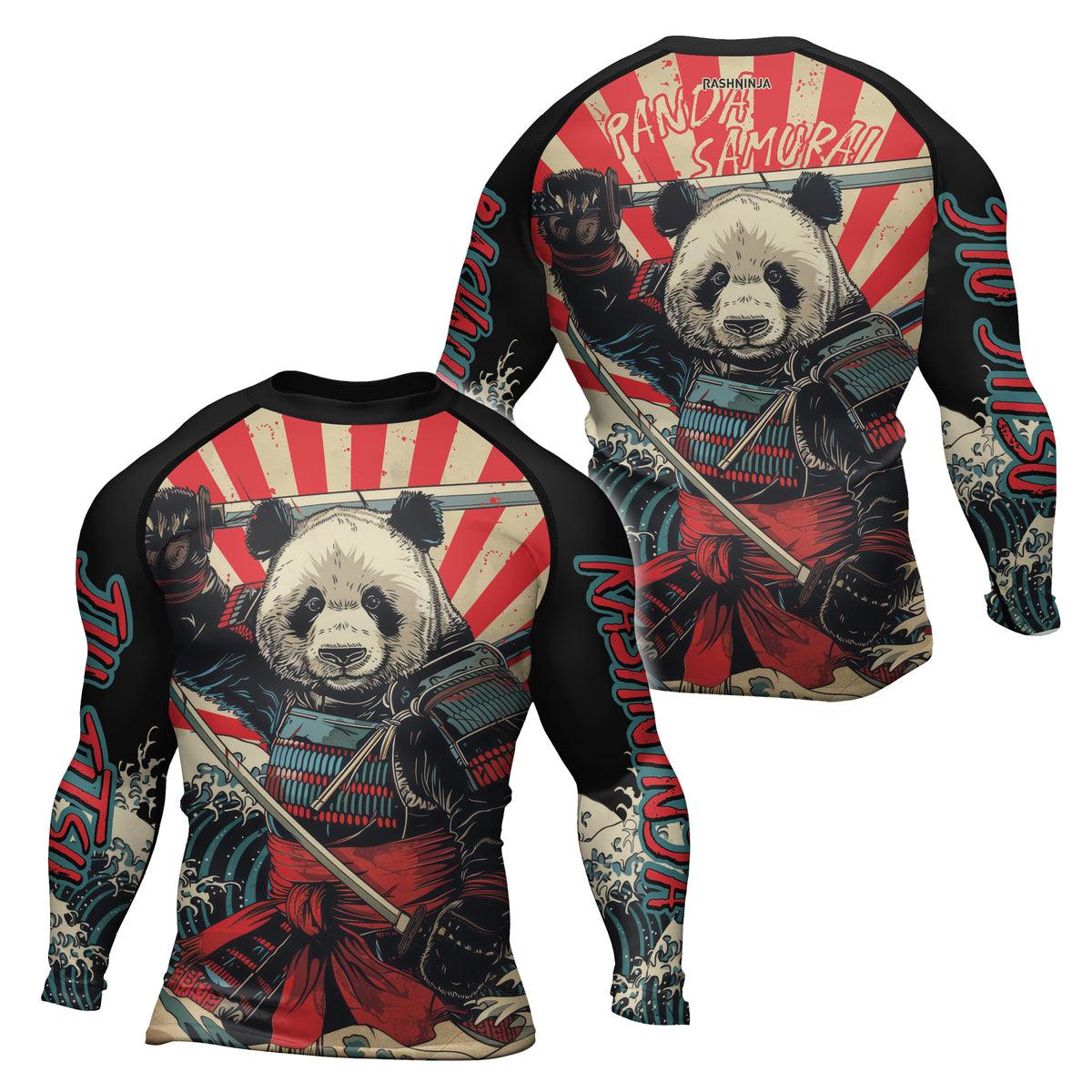 Rashninja Panda Samurai Men's Long Sleeve Rash Guard