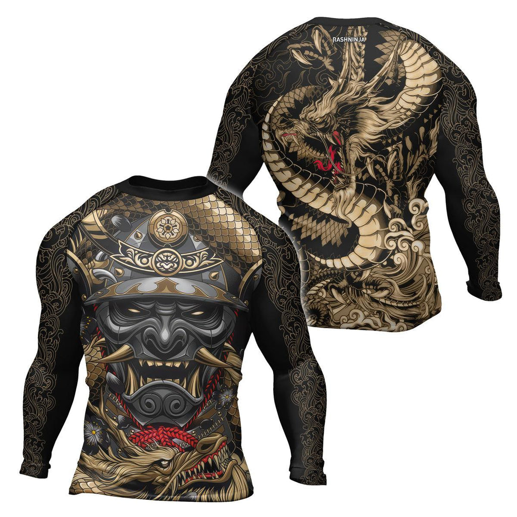 Rashninja Samurai vs Dragon Men's Long Sleeve Rash Guard
