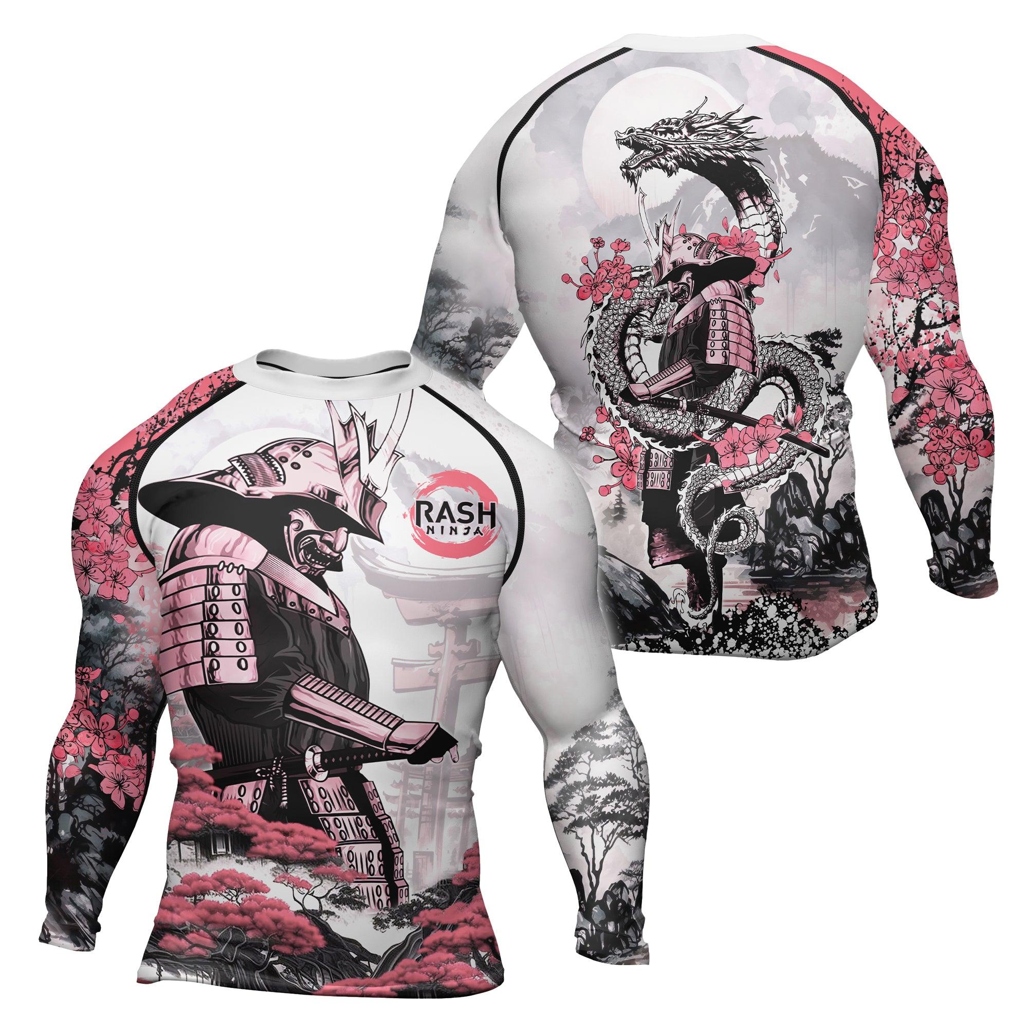 Rashninja Samurai Mask Embraced Men's Long Sleeve Rash Guard