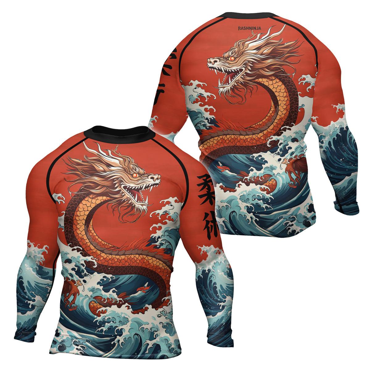 Rashninja Mythical Majesty Dragon Men's Long Sleeve Rash Guard