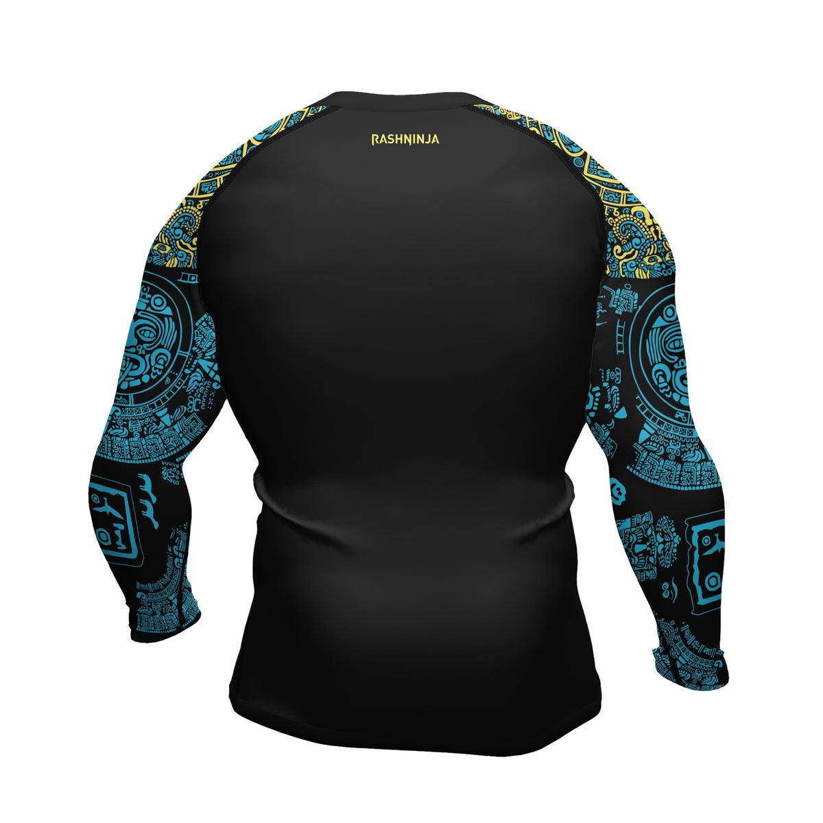 Rashninja Aztec Quetzalcoatl's Serpent  Men's Long Sleeve Rash Guard