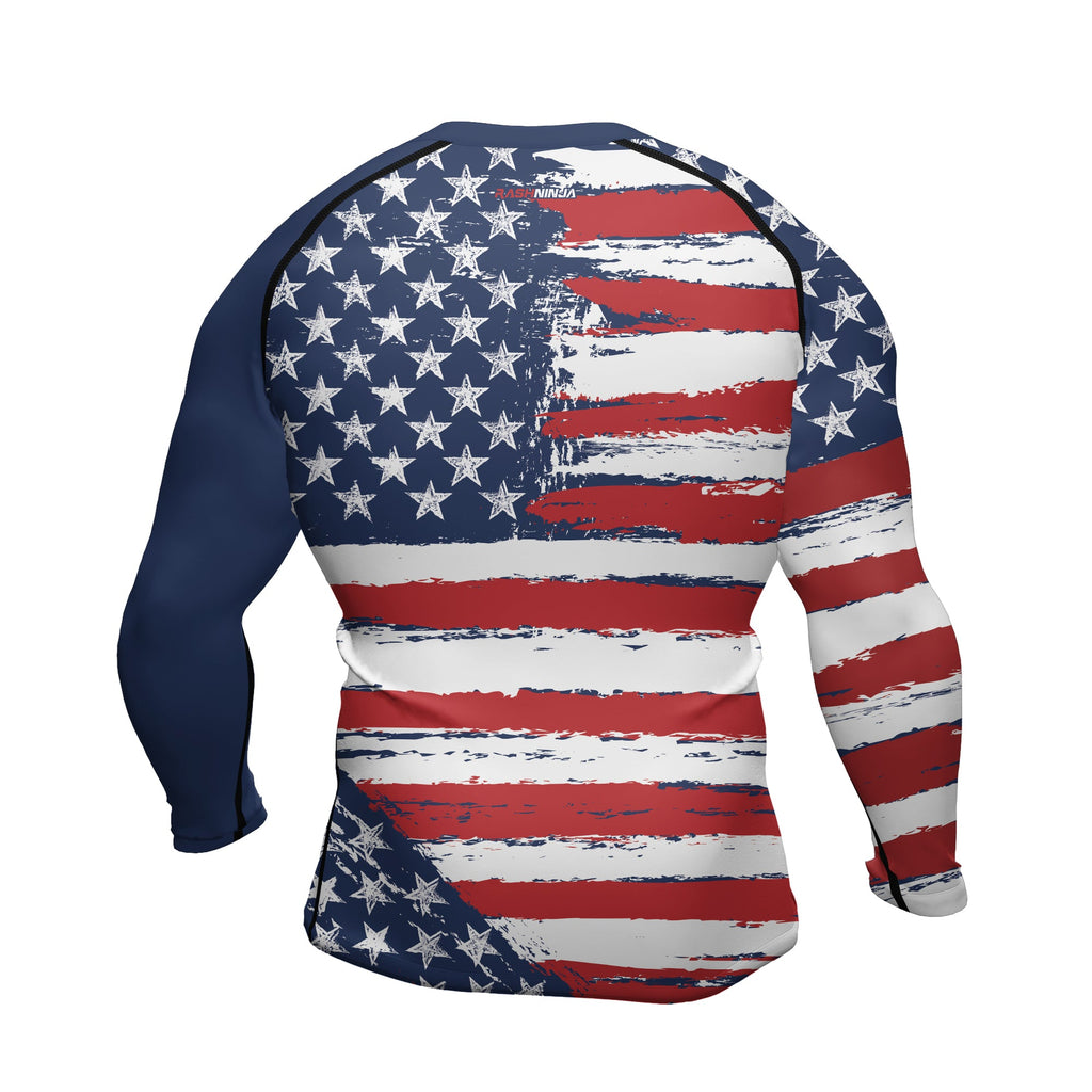 Rashninja Flag of the United States Men's Long Sleeve Rash Guard