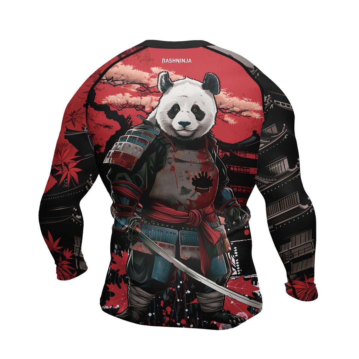 Rashninja Panda Samurai Legend Men's Long Sleeve Rash Guard