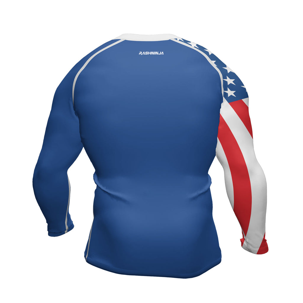 Rashninja USA Flag Patriotic Men's Long Sleeve Rash Guard