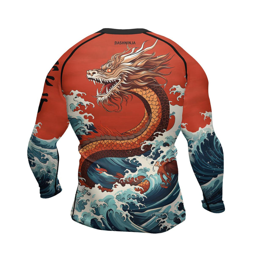 Rashninja Mythical Majesty Dragon Men's Long Sleeve Rash Guard