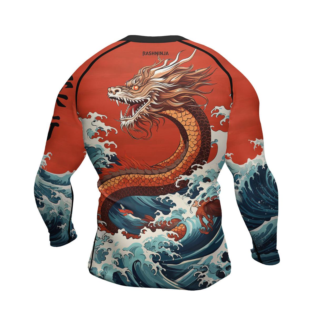Rashninja Mythical Majesty Dragon Men's Long Sleeve Rash Guard