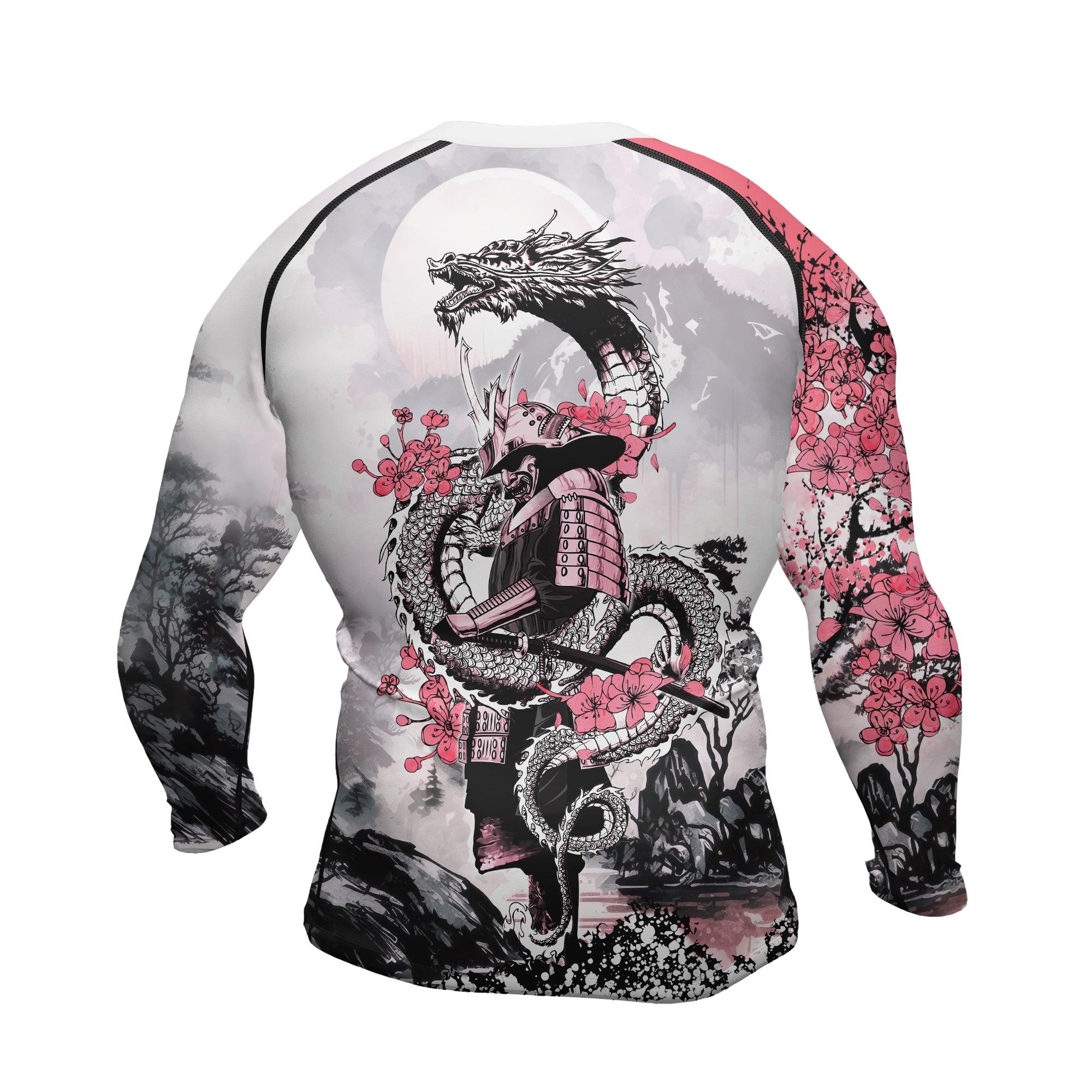Rashninja Samurai Mask Embraced Men's Long Sleeve Rash Guard