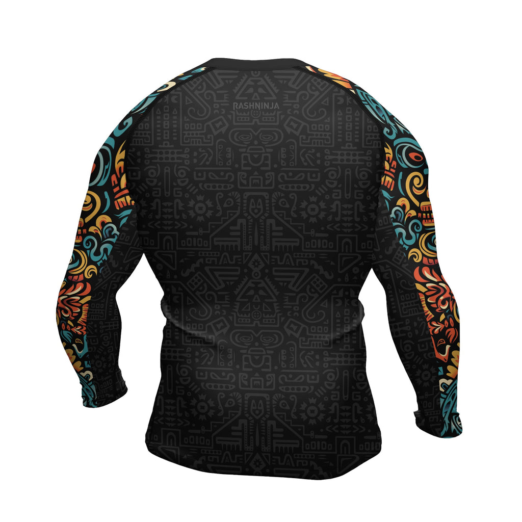 Rashninja Aztec Tribal Eagle Men's Long Sleeve Rash Guard