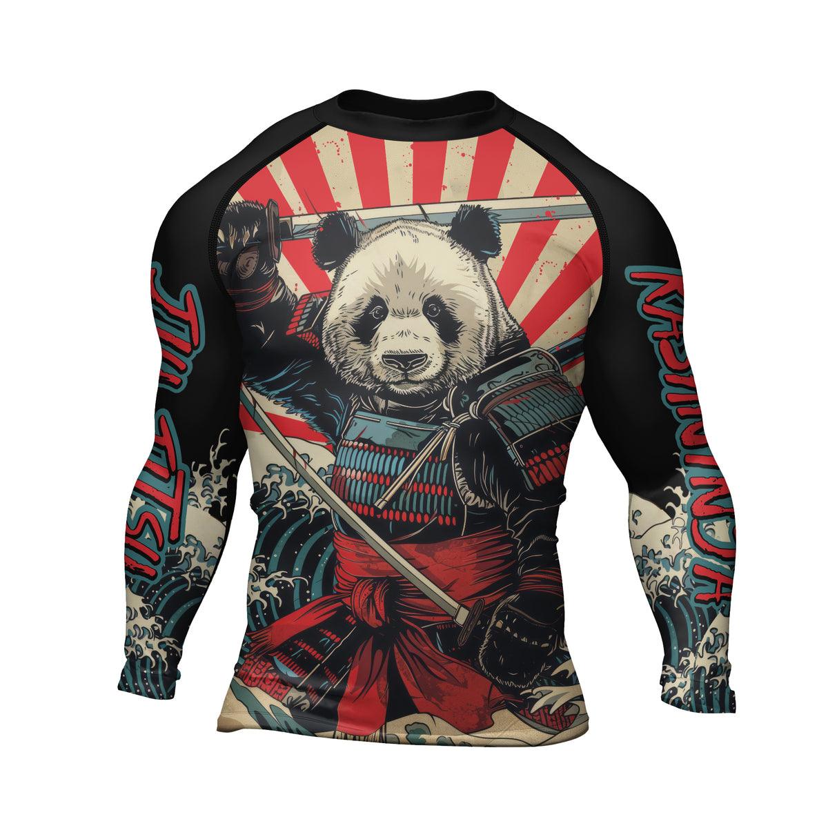 Rashninja Panda Samurai Men's Long Sleeve Rash Guard