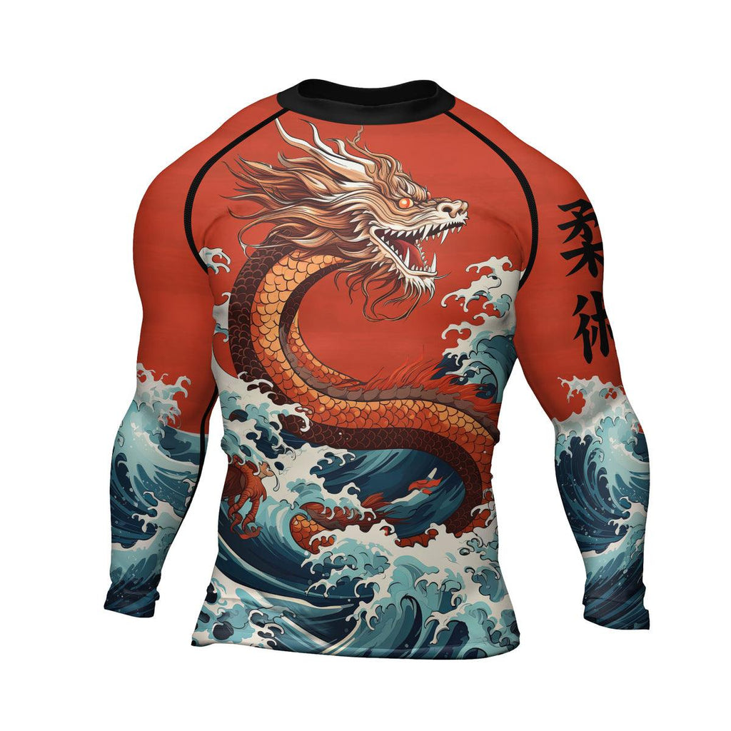 Rashninja Mythical Majesty Dragon Men's Long Sleeve Rash Guard