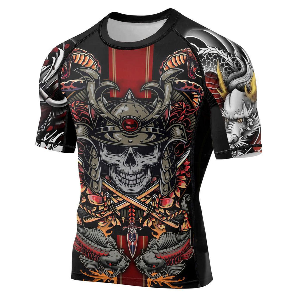 Samurai & Carps Men's Short Sleeve Rash Guard