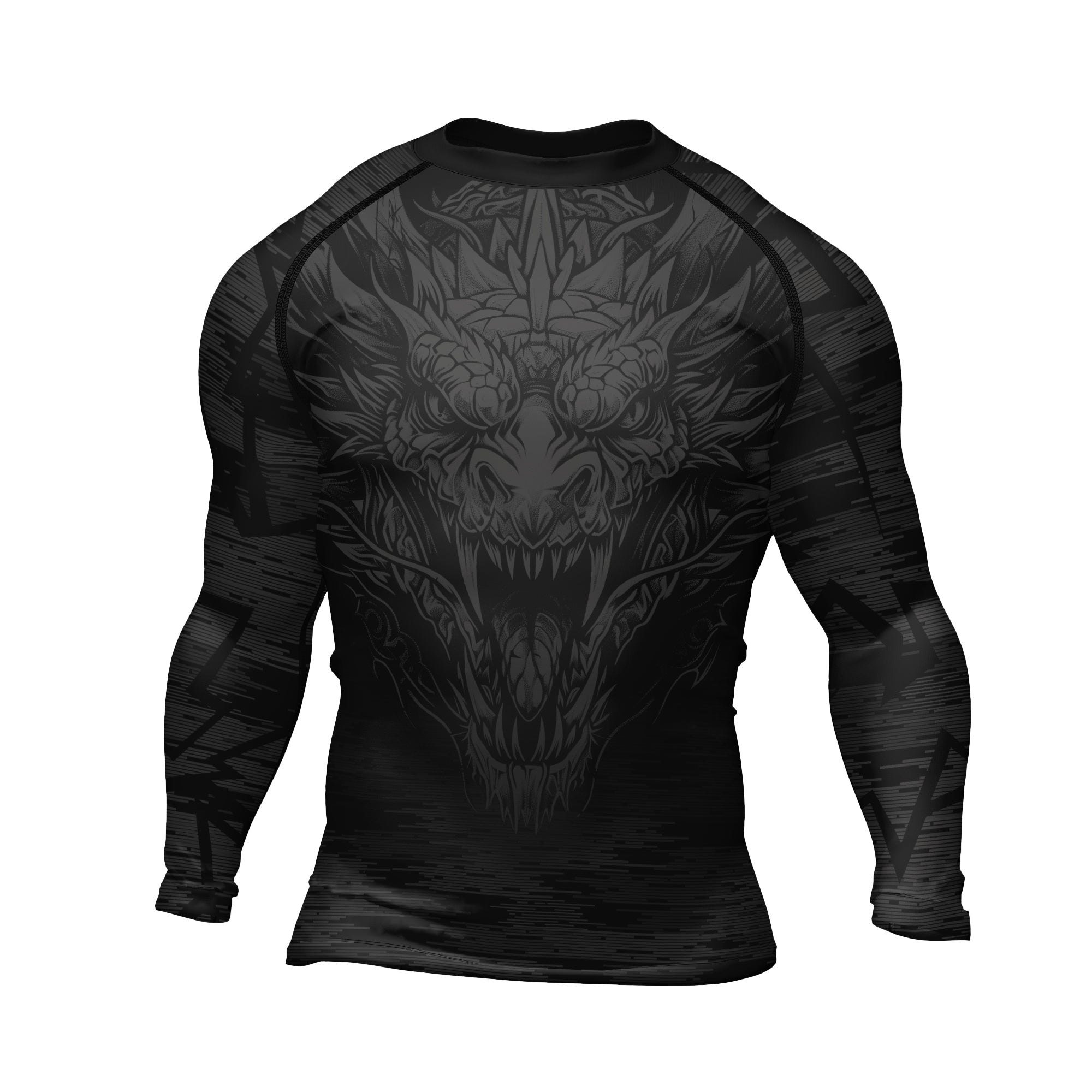 Rashninja Dragon Black Men's Long Sleeve Rash Guard