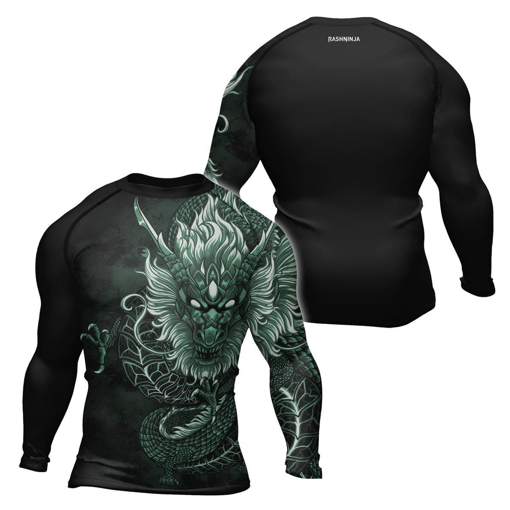 Rashninja Green Dragon Men's Long Sleeve Rash Guard