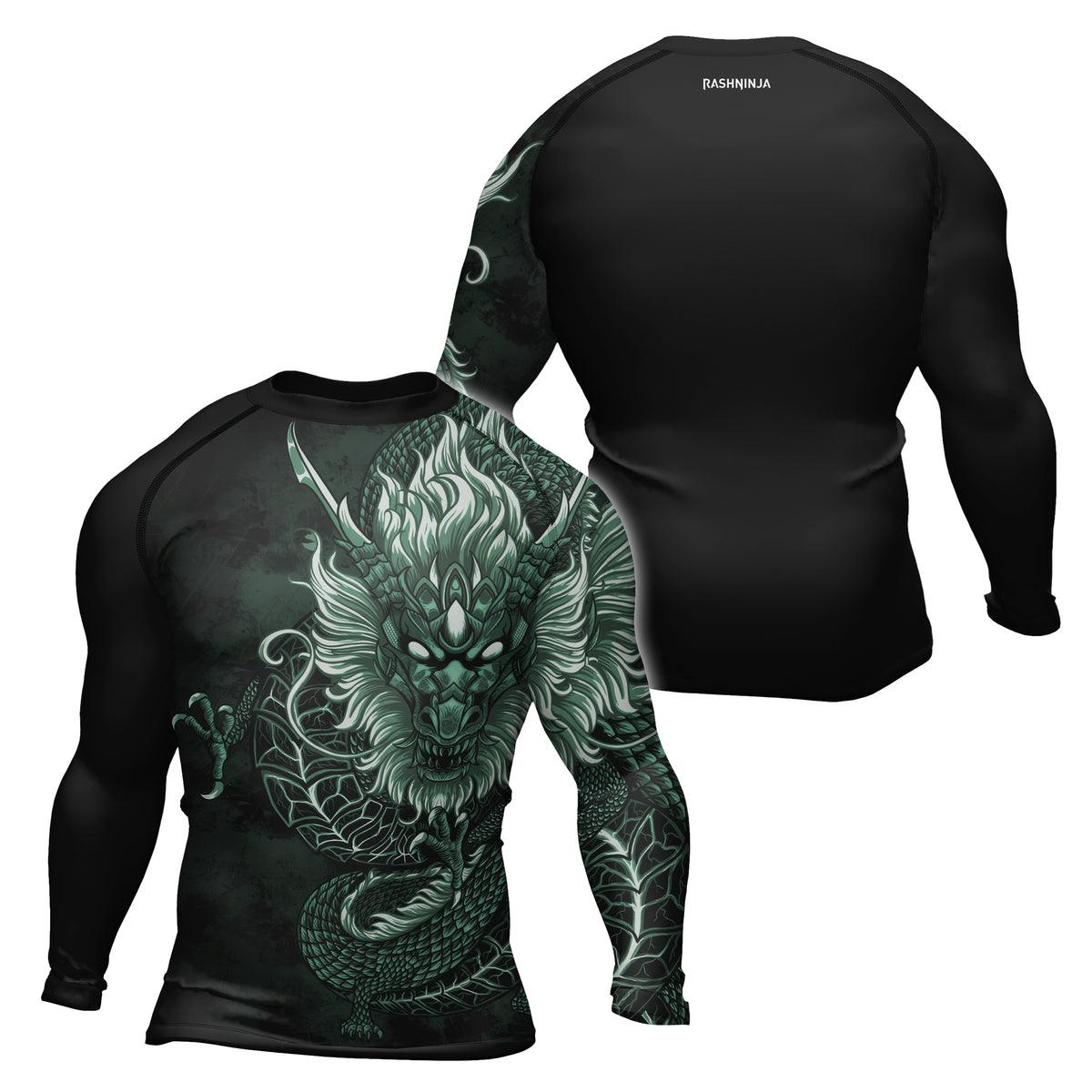 Rashninja Green Dragon Men's Long Sleeve Rash Guard