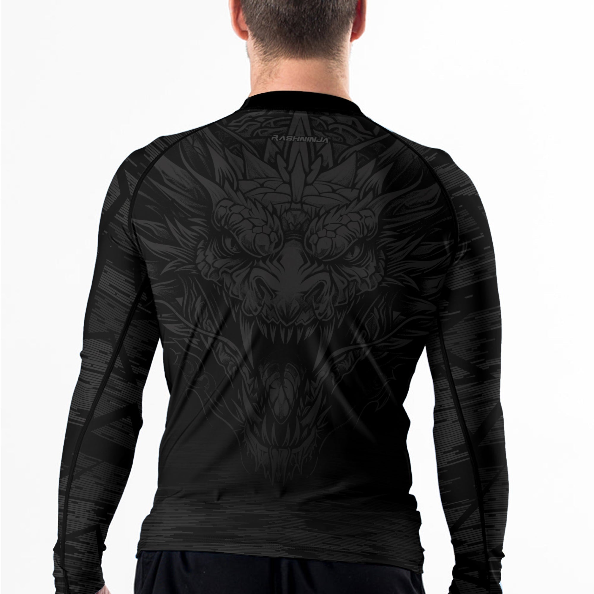 Rashninja Dragon Black Men's Long Sleeve Rash Guard