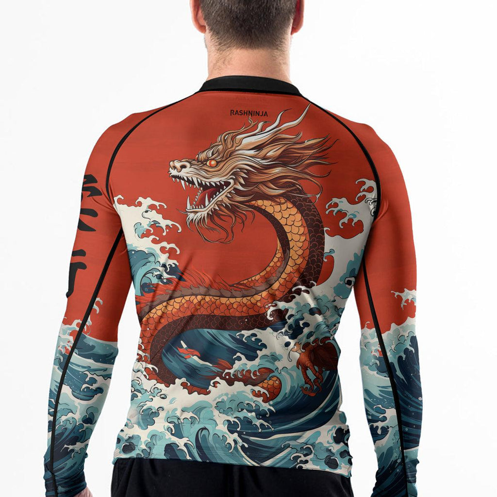 Rashninja Mythical Majesty Dragon Men's Long Sleeve Rash Guard
