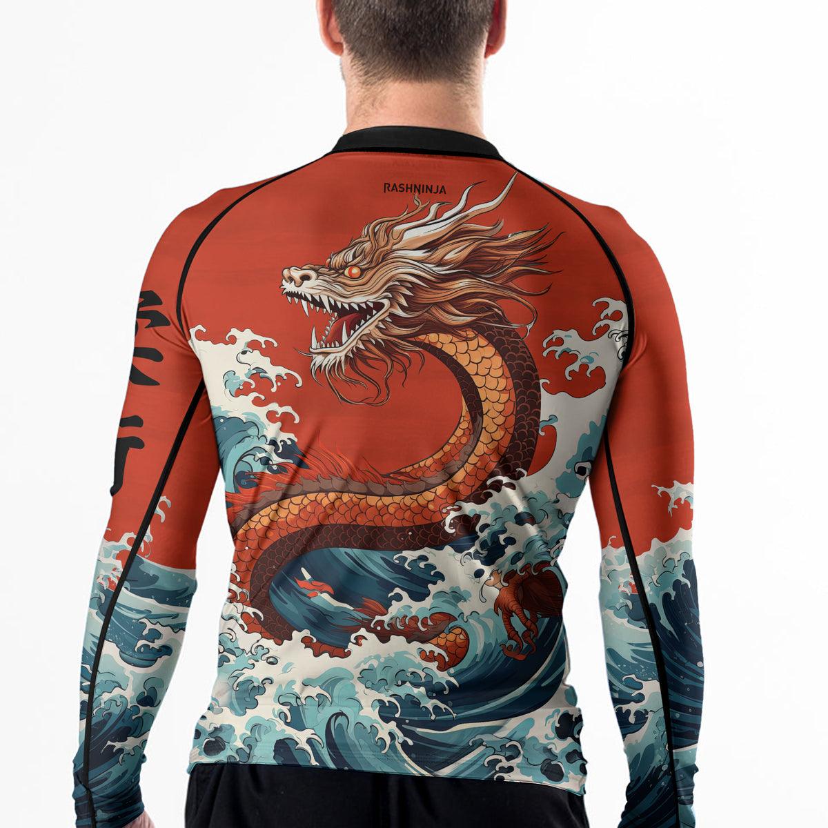 Rashninja Mythical Majesty Dragon Men's Long Sleeve Rash Guard