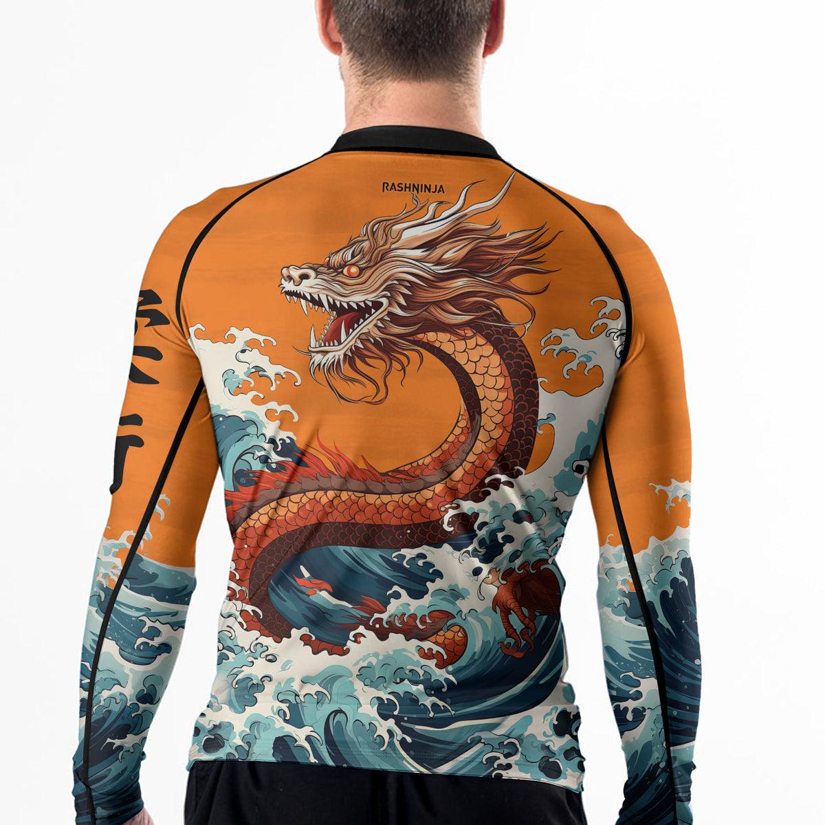 Rashninja Mythical Majesty Dragon Men's Long Sleeve Rash Guard