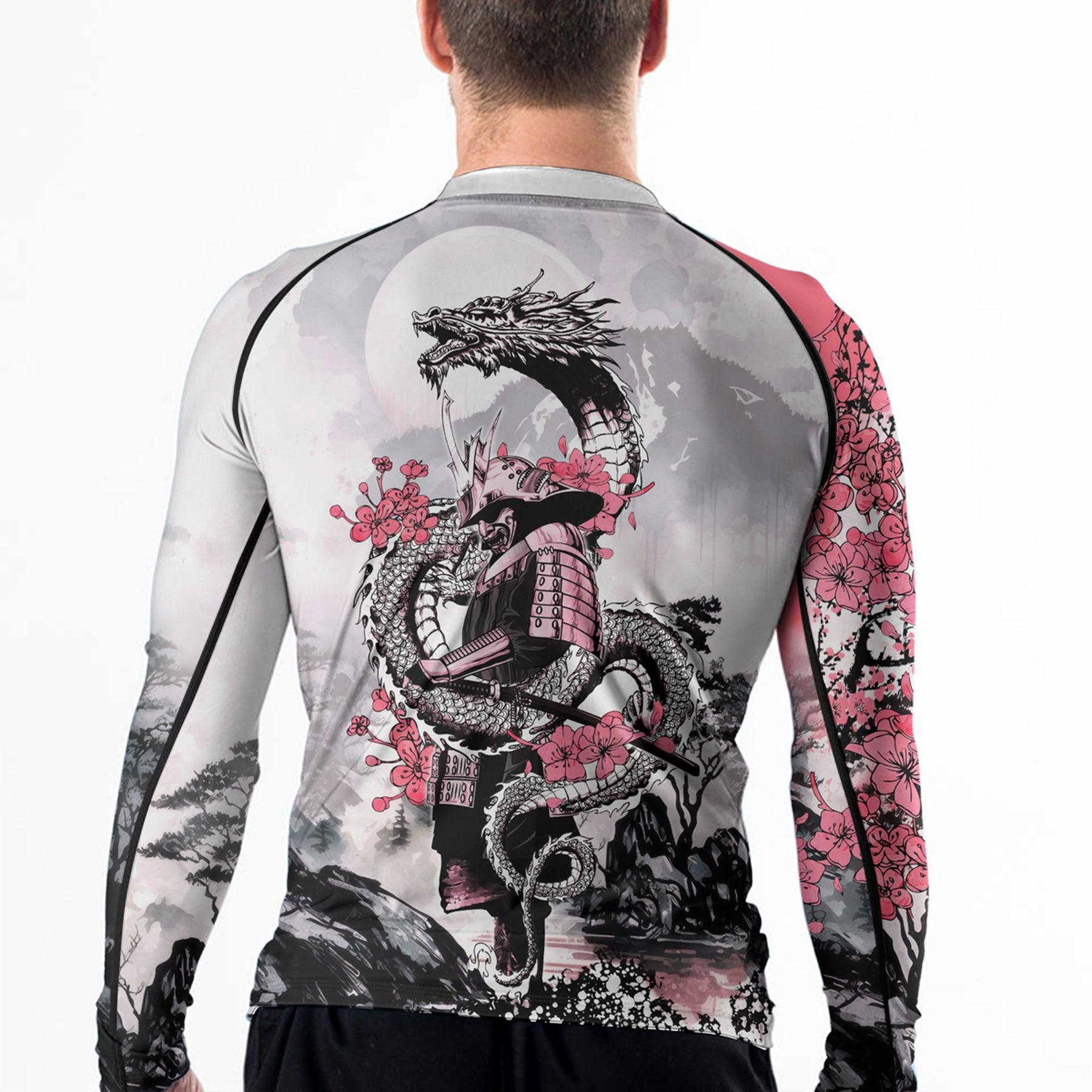 Rashninja Samurai Mask Embraced Men's Long Sleeve Rash Guard
