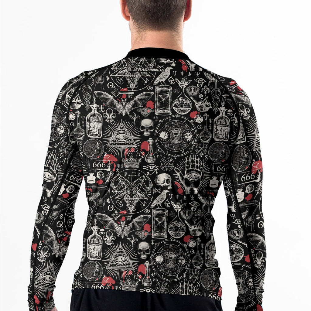 Rashninja Occult Ritual Men's Long Sleeve Rash Guard