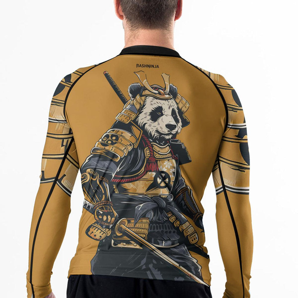 Rashninja Samurai Panda Strikes Men's Long Sleeve Rash Guard