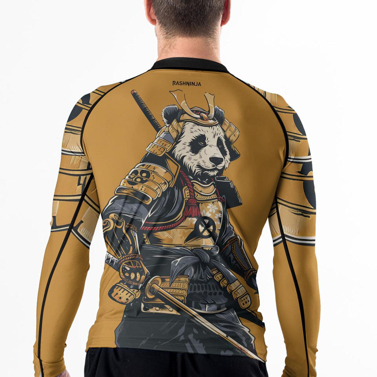 Rashninja Samurai Panda Strikes Men's Long Sleeve Rash Guard