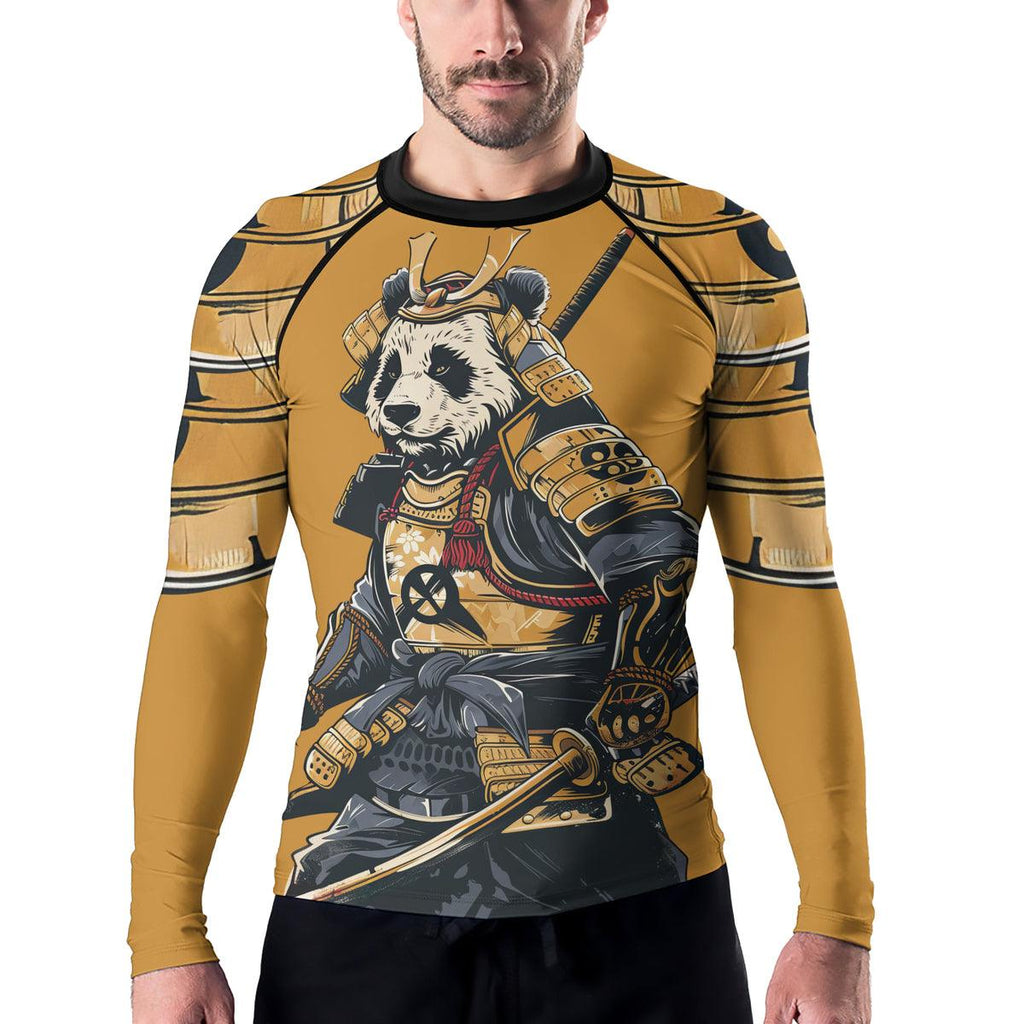 Rashninja Samurai Panda Strikes Men's Long Sleeve Rash Guard